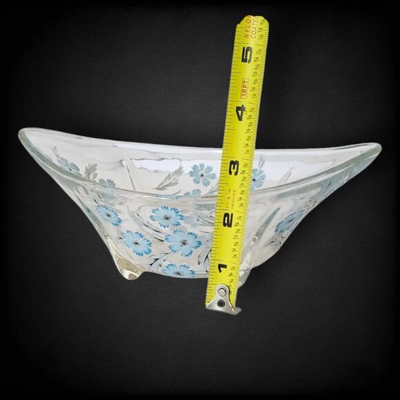 Anchor Hocking Swedish Modern Blue Cornflower Glass Serving Bowls Pair MCM Vntg - Picture 11 of 11